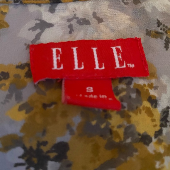 ELLE GRAY/GOLD FLORAL PRINT BLOUSE SZ S - Picture 7 of 8